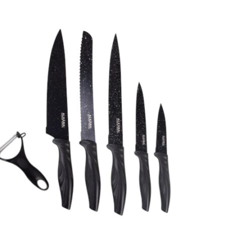 ALKANA Küchenmesser Messer Set 6 tlg Marmorbeschichtung Schwarz NEU - 2-Photoroom.jpg